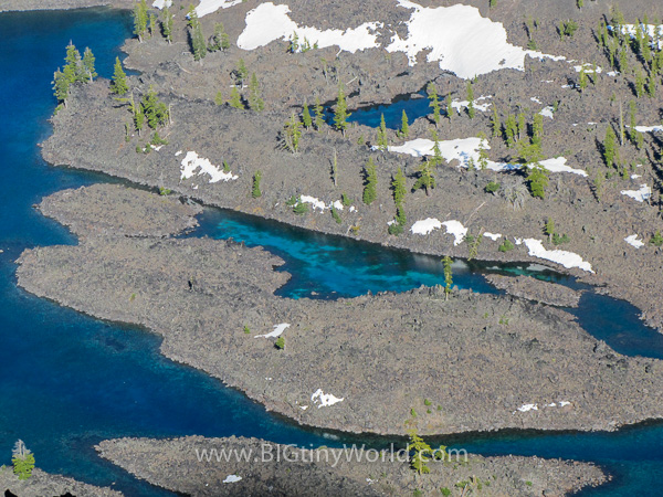 Close-up of Wizard Island from the rim of Crater Lake | BIGtinyWorld Travel