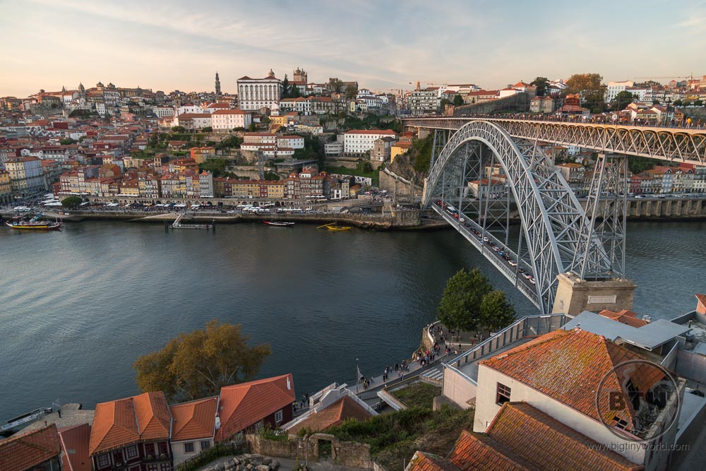 Sunset at the Dom Lois I Bridge, Porto, Portugal