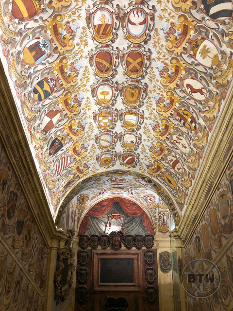 Decorated ceiling in Bologna, Italy