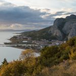 An elevated view of the bay at Omis, Croatia