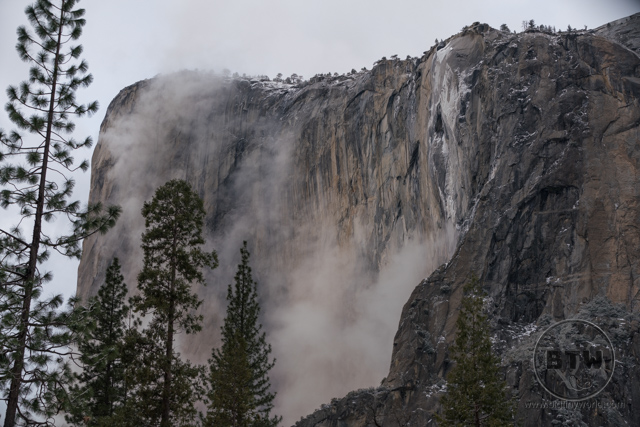 Fog gripping the face of El Capitan in Yosemite National Park | BIG tiny World Travel